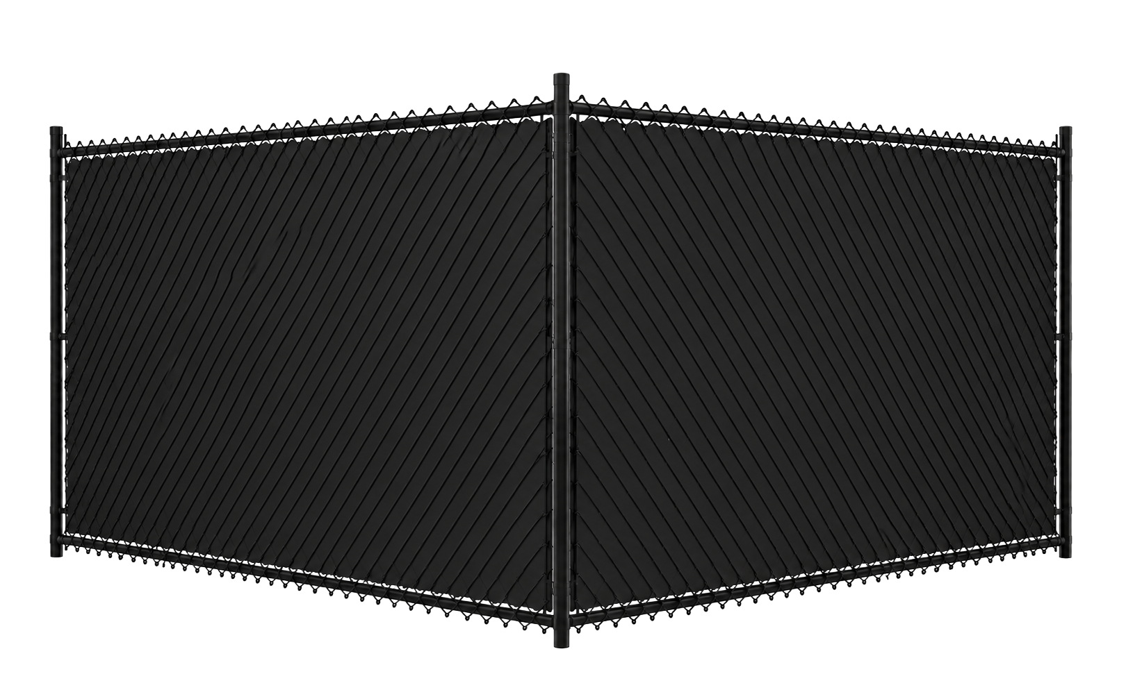 Chain link fence with privacy slats