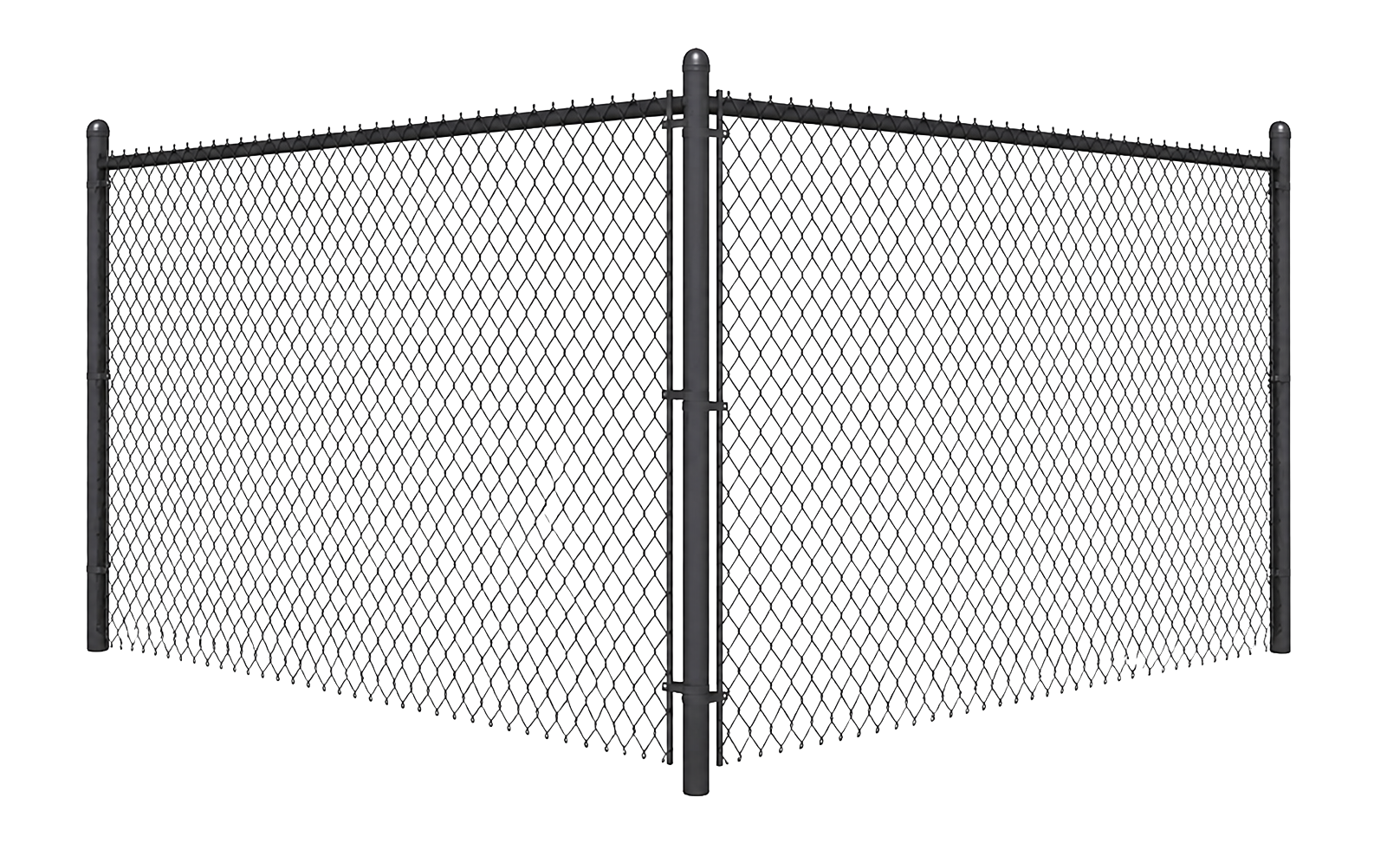 Black vinyl-coated chain link fence