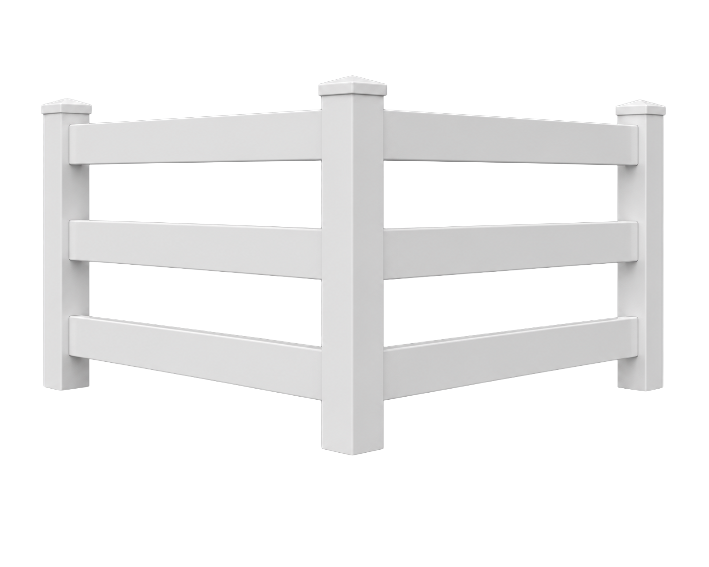 Three Rail vinyl fence style